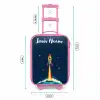 Planeet - Raket - Sterren - Donkerblauw Kinderkoffer - Roze klein -productfoto_formaten