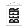 Bier - Japandi - Decoratie - Zwart textielposter latten blank klein -3d