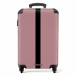 Minimal - Zacht oudroze met zwarte streep NBS - Handbagage koffer - Unisex middel -productfoto_recht