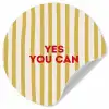 Strepen - Abstract - Yes you can - Rood Wandcirkel behangsticker klein -3d