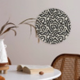 Modern - Abstract - Zwart Akoestische PET Vilt - Rond klein 838 -sfeer3