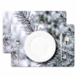 Dennenappel - Tak - Sneeuw - Winter - Sfeervol Placemat vinyl groot -zzsfeer2_Kitchenyeah-website