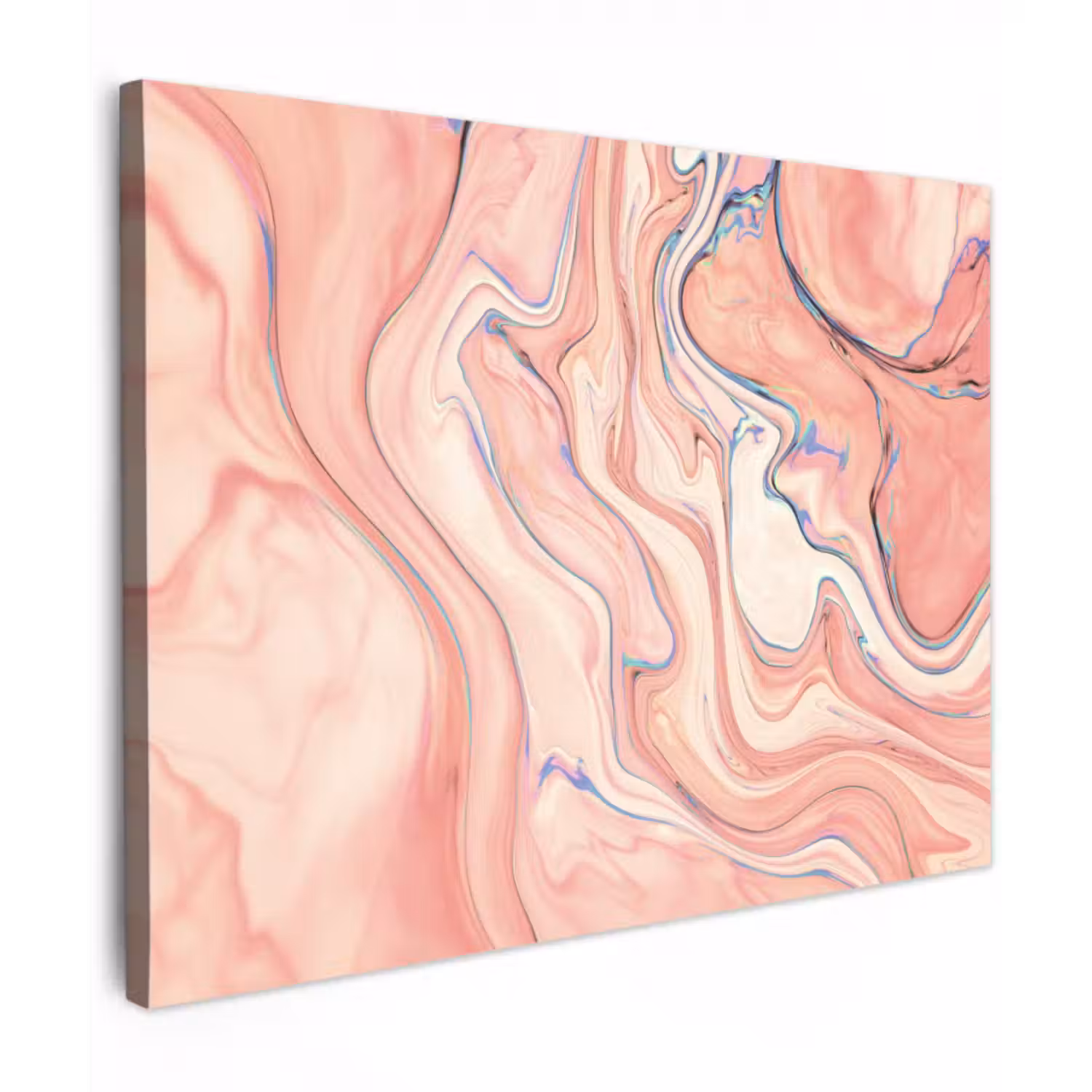 Leinwandbild - Marmor - Pastell - Rosa - Blau - Marmoroptik - Abstrakt