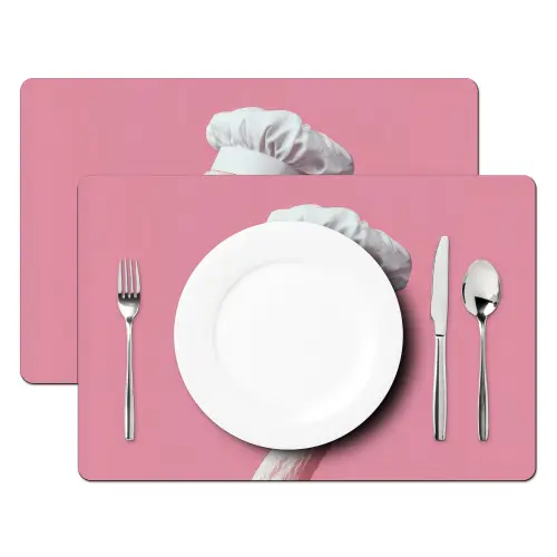 Flamingo - Roze - Koksmuts - Vogel Placemat vinyl groot -zzsfeer2_Kitchenyeah-website