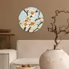 Bloesems - Wit - Mozaïek - Tak Wandcirkel kunststof plaat 5mm dik klein -sfeer1