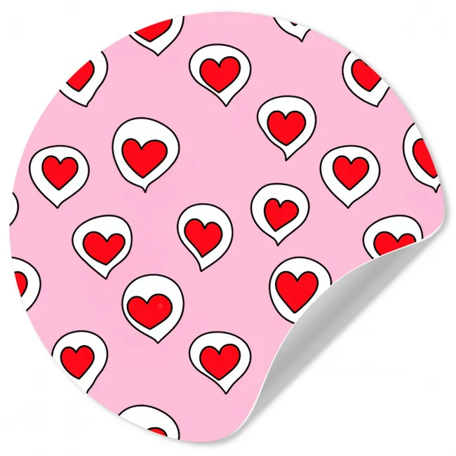 Behangcirkel - Hartjes - Patroon - Rood