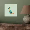 Staart - Dino - Minimalistisch - Blauw aluminium wit klein -sfeer2