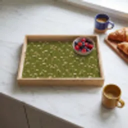 Landelijk - Bloemen -  Groen Dienblad Rechthoek middel 911 -sfeer2