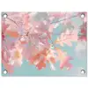 Eikenbladeren - Takken - Roze tuinposter los doek klein -3d