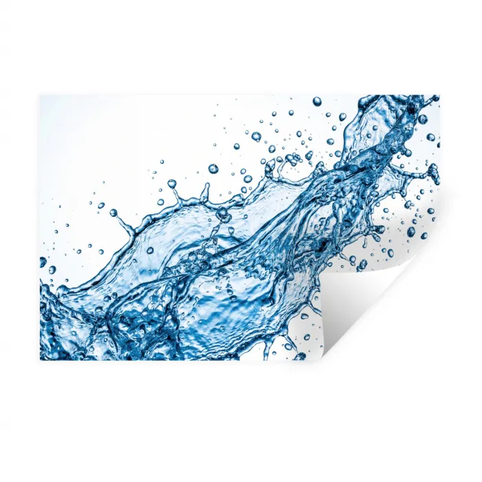 Spash - Water - Blauw Muursticker klein -3d