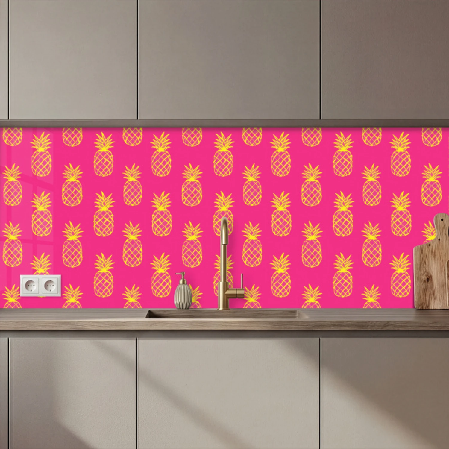 Ananas - Trendy - Roze keuken achterwand 2 middel 871 zz_3dshopping