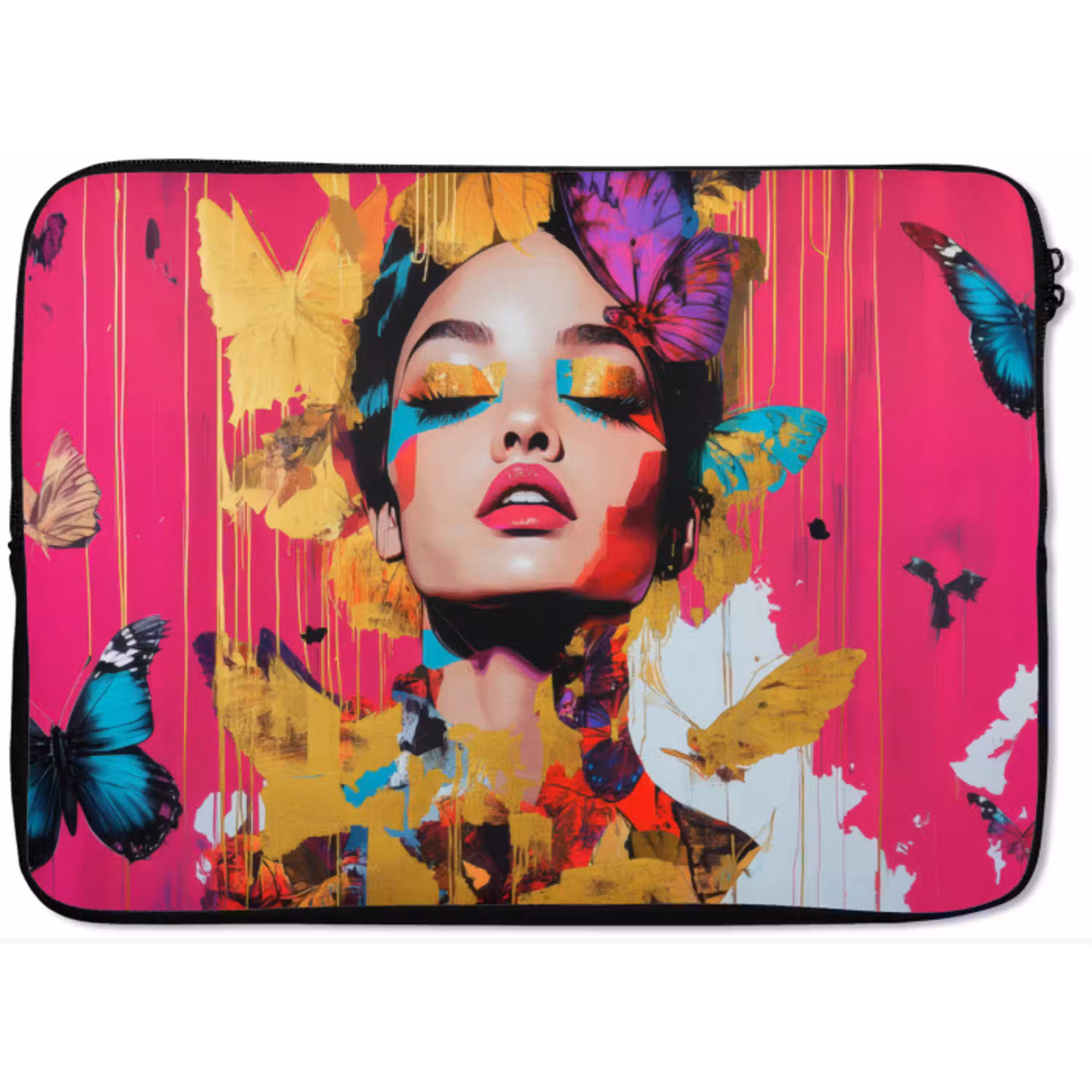 Vrouw - Abstract - Kleurrijk laptophoes neopreen klein -zkaufland3dotto