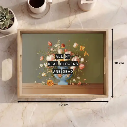 Bloem - Quote - Vintage - Art Dienblad Rechthoek middel -USP_Formaat