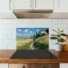 Zandpad - Huis - Bomen - Grasveld keuken achterwand spatscherm klein -sfeer2