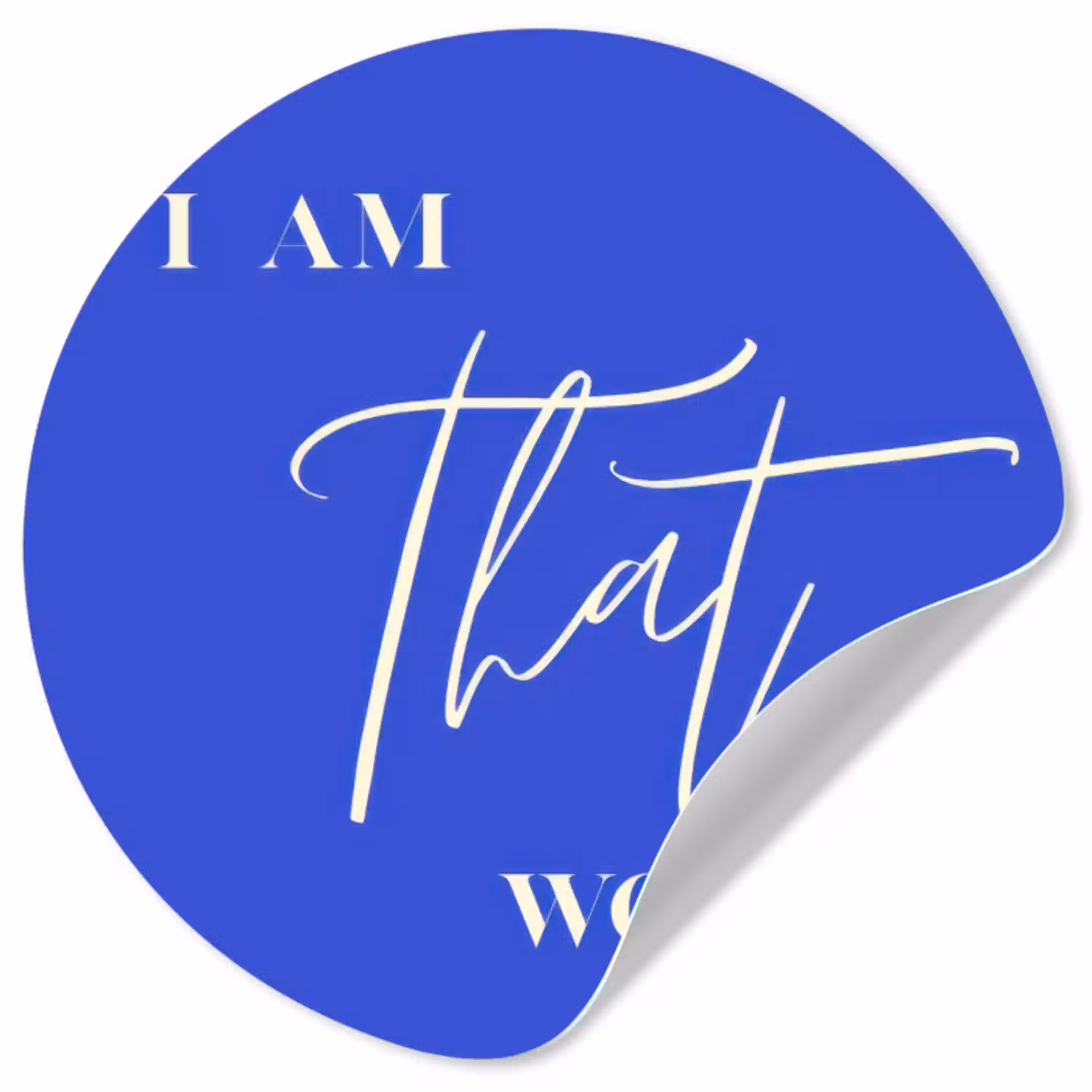 Blauw - I am that woman - Sierlijk - Minimalistisch Wandcirkel behangsticker klein -3d