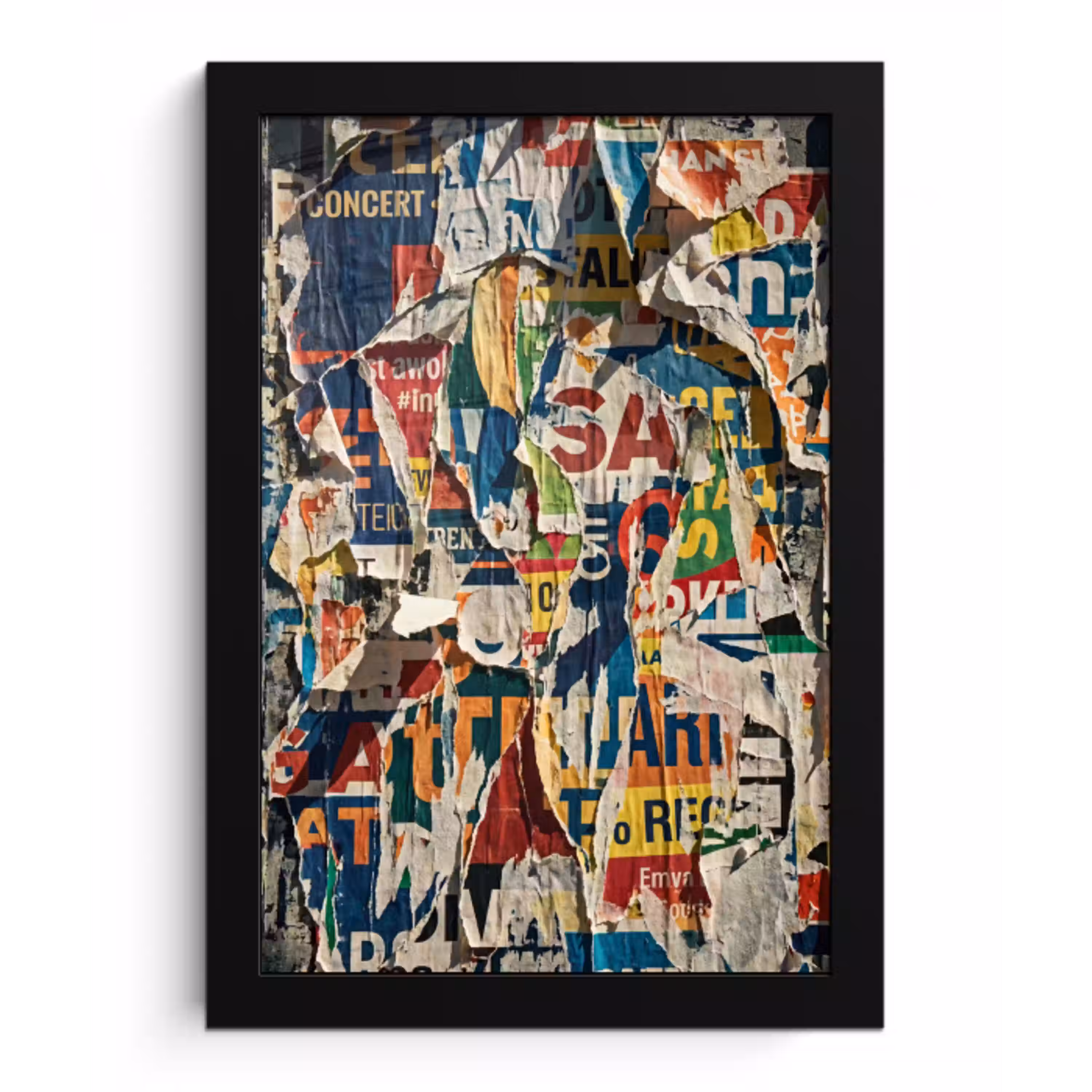 Abstract - Gelaagd papier - Urban - Modern - Kleurrijk fotolijst zwart zonder passe partout klein -3d