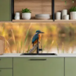 IJsvogel - Tak - Water - Kleurrijk - Levendig keuken achterwand 2 middel -sfeer3