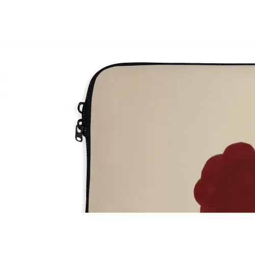 Bloemen - Bladeren - Rood - Minimalistisch laptophoes neopreen klein -detail