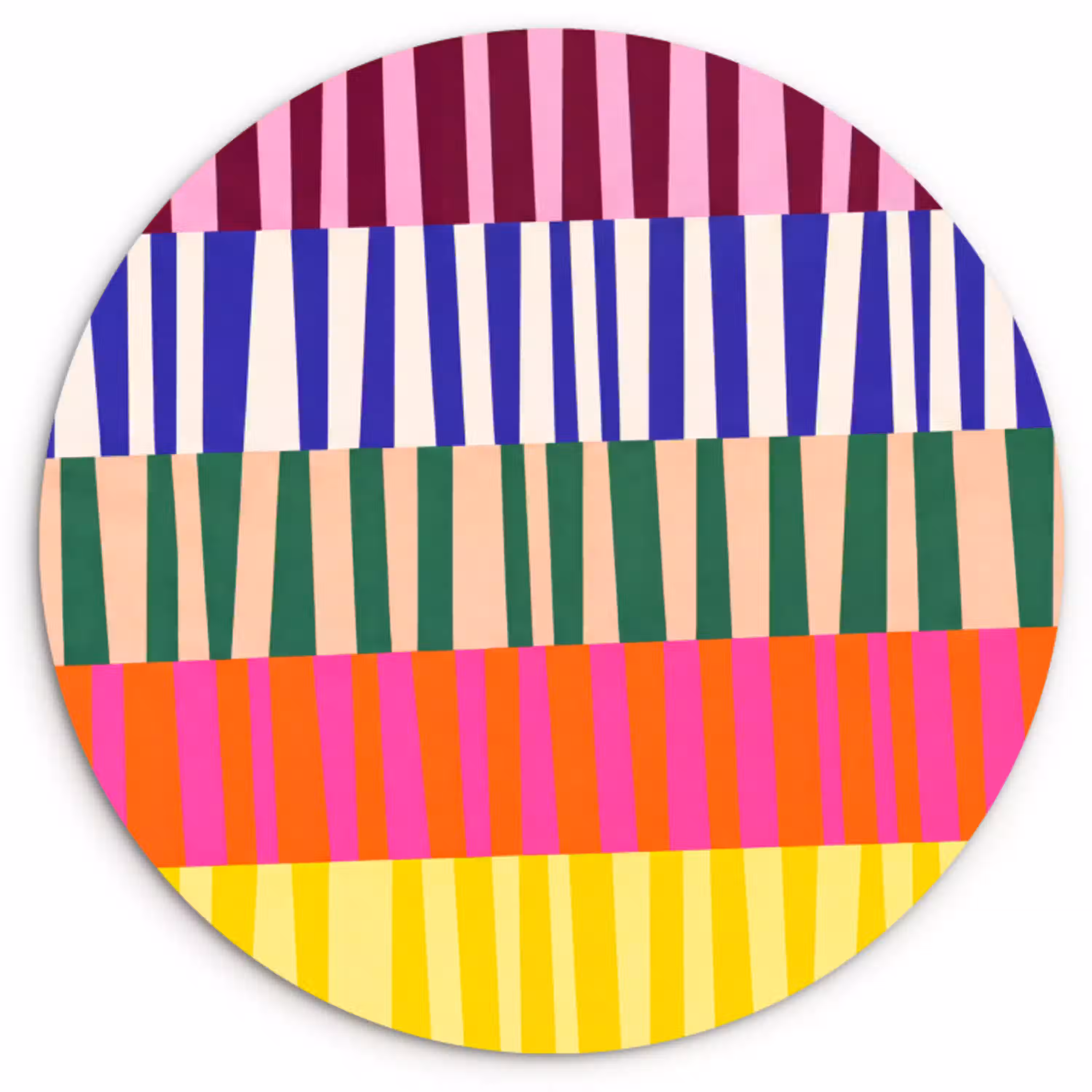 Patroon - Strepen - Abstract - Modern - Kleurrijk Wandcirkel plexiglas klein -3d