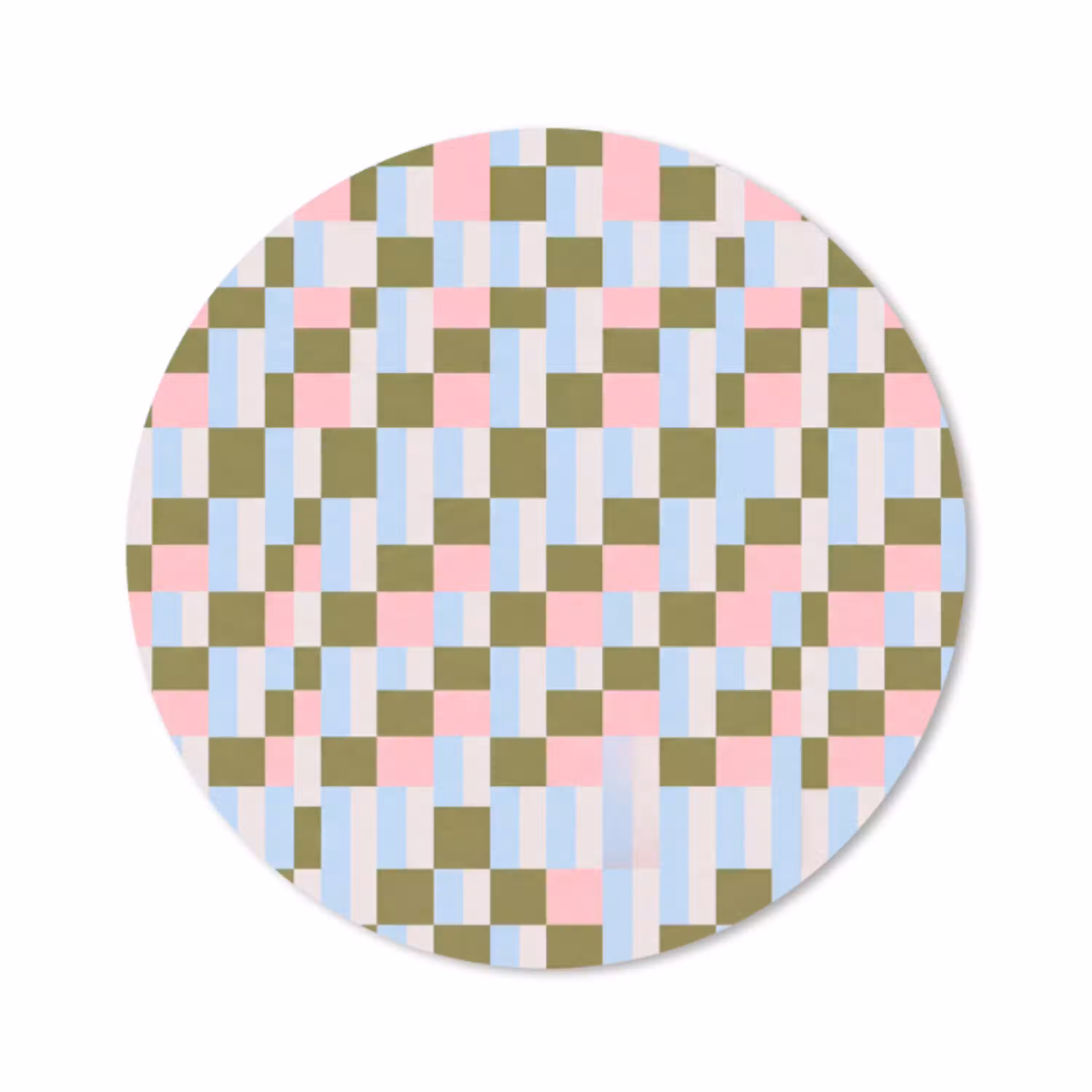 Patroon - Geometrisch - Abstract - Kleurrijk - Modern Muismat rond klein -3d