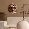 Vrouw - Macarons - Bril Wandcirkel kunststof plaat 5mm dik klein -sfeer1