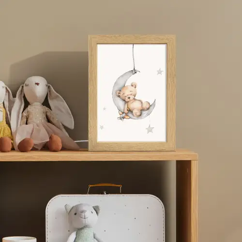 Beer - Maan - Sterren - Kinderen Light Box met kabel klein -sfeer2_kind