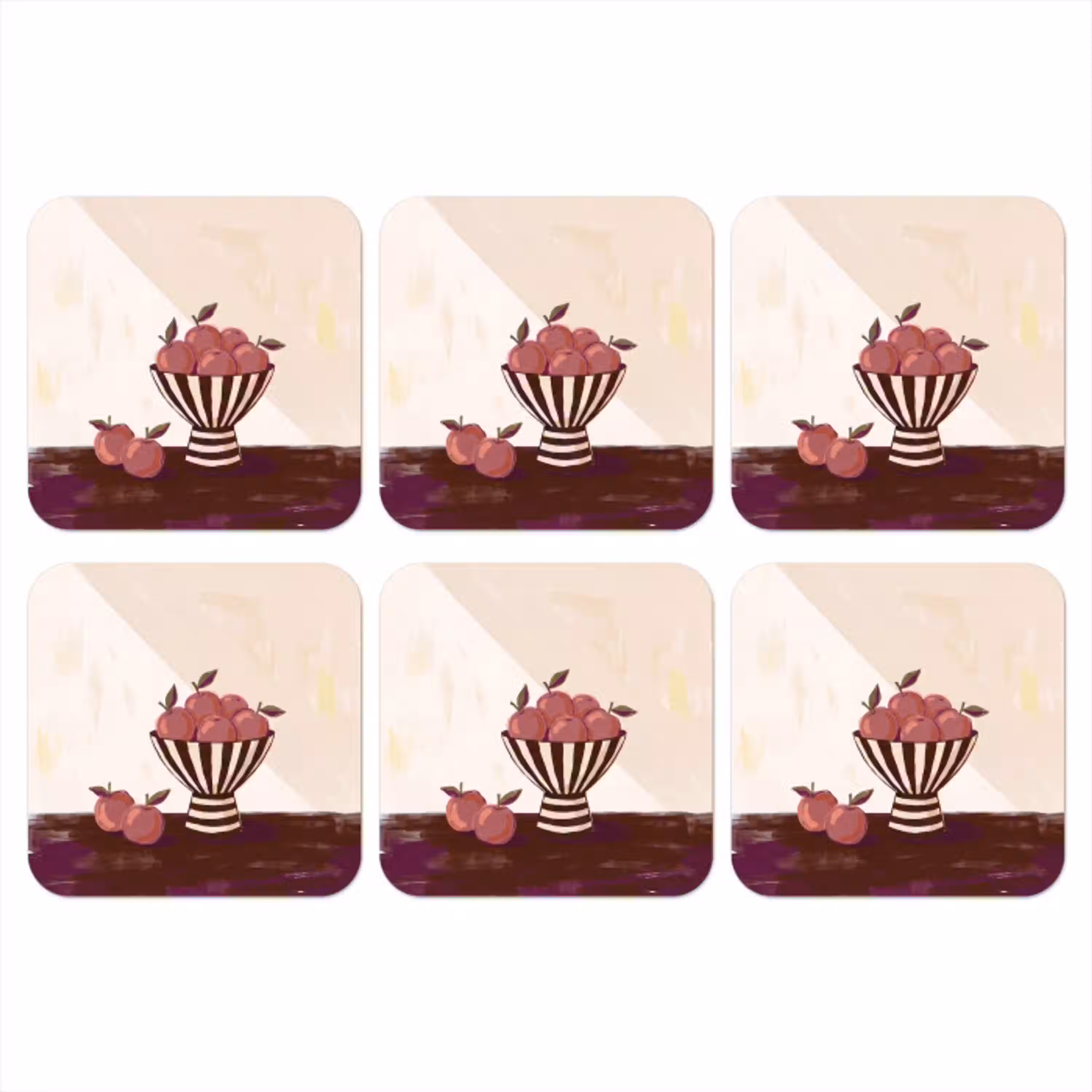 Eten - Schaal - Stilleven - Modern - Rood onderzetter kurk middel -3d
