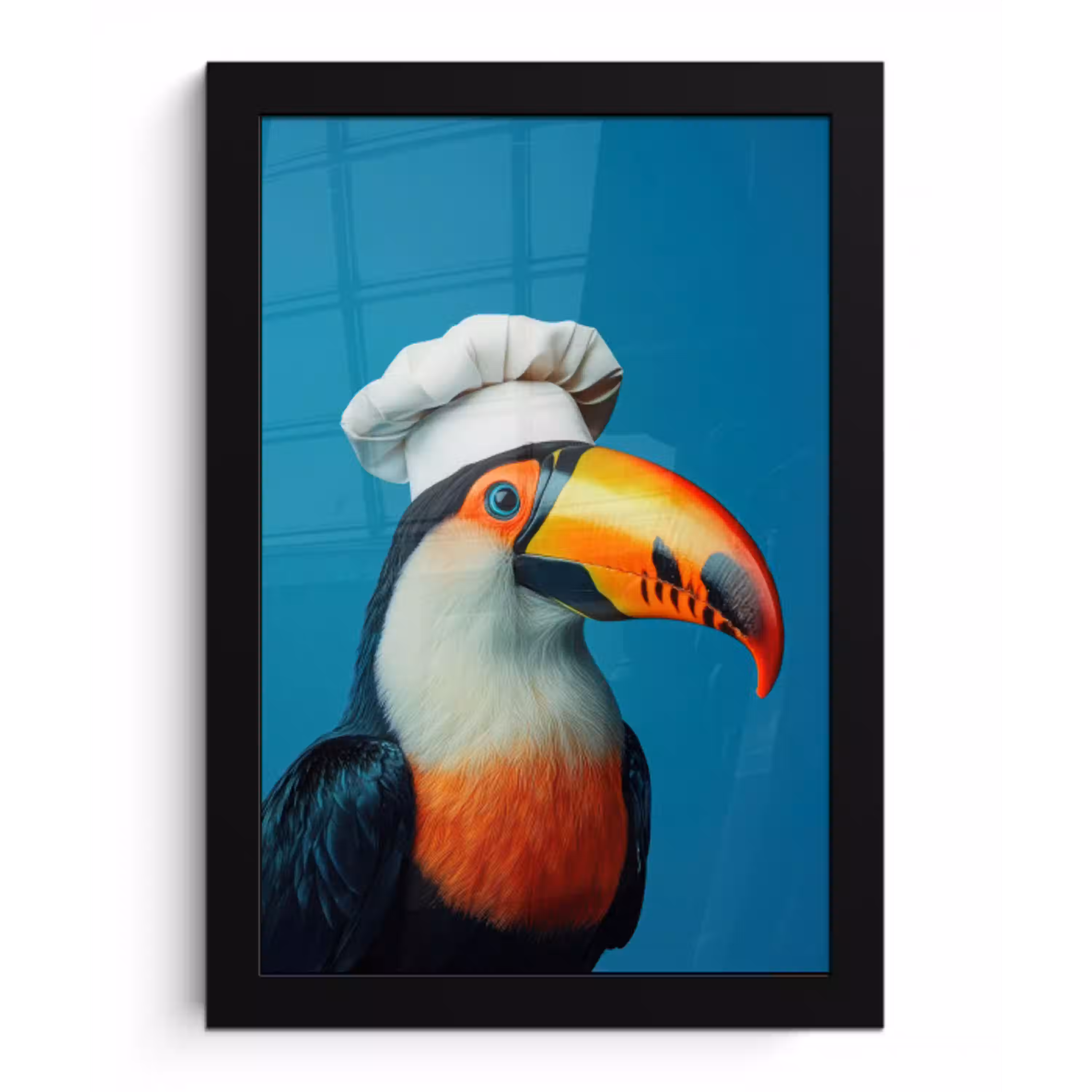 Toekan - Papegaai - Vogel - Koksmuts fotolijst zwart zonder passe partout klein -3d