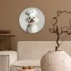 Hond - Wit - Kok Wandcirkel plexiglas klein -sfeer1