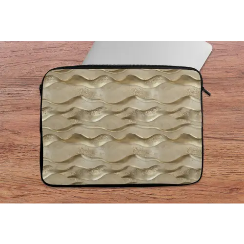 Golven - Patroon - Goud laptophoes neopreen klein 279 -tafel