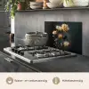 Boeket - Bloemen - Licht - Zwart keuken achterwand spatscherm klein -usp_NL