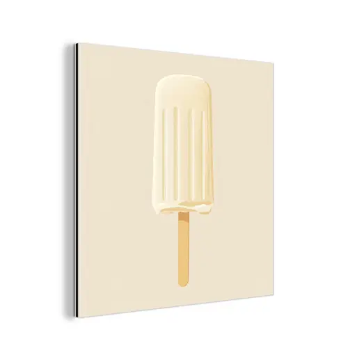 Minimalistisch - Waterijsje - Stokje - Beige aluminium wit klein -3d
