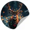 Hert - Kerst - Winter - Sneeuw - Kerstkrans Wandcirkel behangsticker klein -3d
