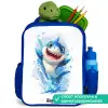 Haai - Tanden - Water Kinderrugzak - Blauw middel -inhoud_NL