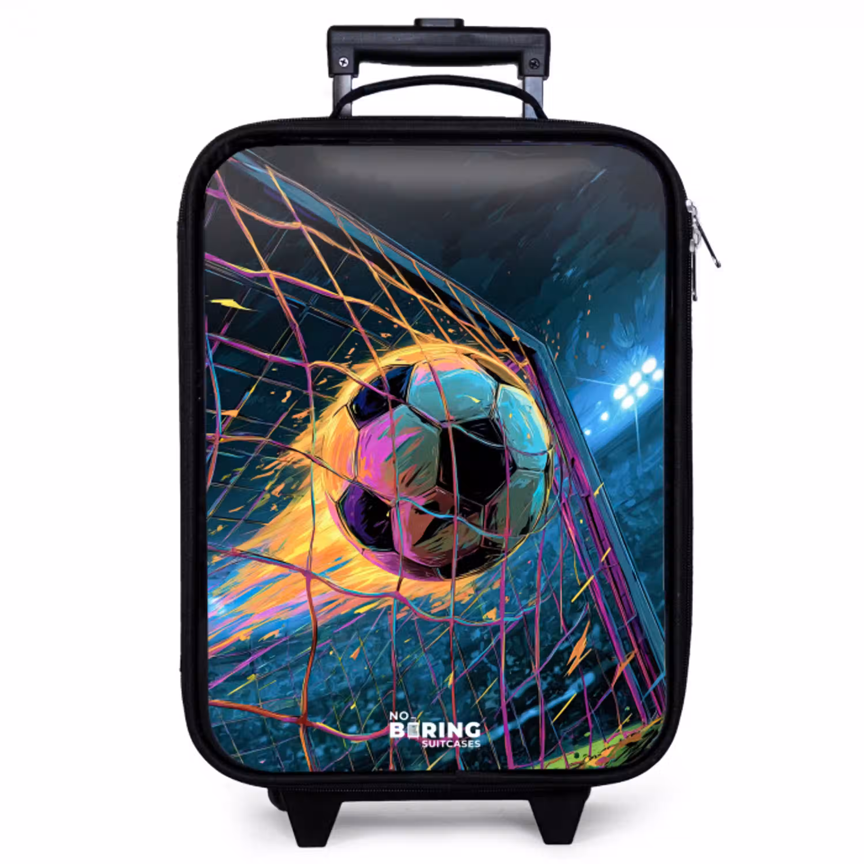 Neon - Net - Voetbal - Kleurrijk Kinderkoffer - Zwart klein -zzz_website3d