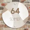 Abstract beige - Modern Naambord Rond klein -sfeer2