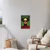 Vrouw - Groen - Bril - Aesthetic - Modern Tuinposter op houten frame 2 cm dik klein -sfeer1