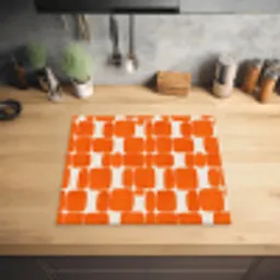 Patroon - Retro - Oranje Inductie beschermer vinyl 3mm middel 274 -sfeer5