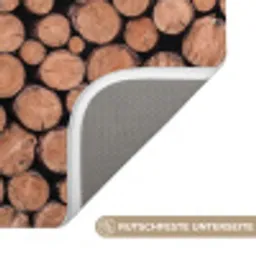 Houtblokken - Textuur - Patroon - Bruin - Rustiek Badmat klein -USP_AntislipDE