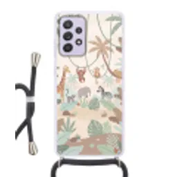 Jungle - Dieren - Groen Hoesje Samsung Galaxy A52 5G met koord klein -3d