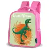Dino - Natuur - Groen Kinderrugzak - Roze middel -schuin