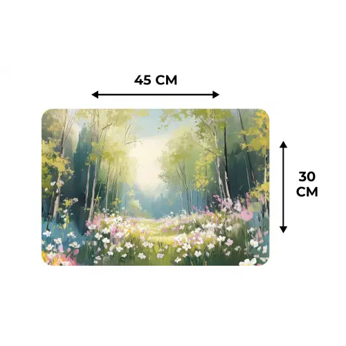 Bos - Schilderstijl - Kleurrijk Placemat vinyl groot -specs