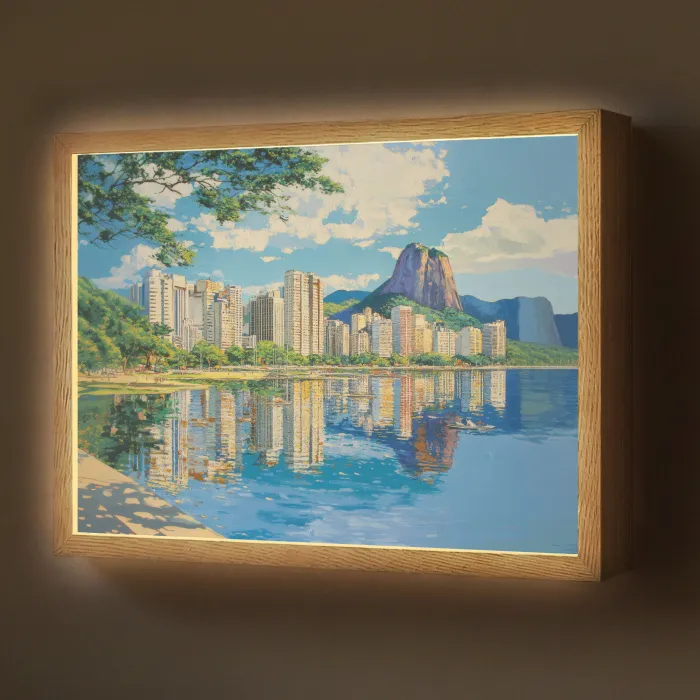 Berg - Skyline - Strand - Water Light Box met batterij (Wandlamp) middel -z3d_website