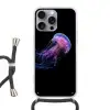 Kwal - Doorzichtig - Roze - Tentakels Hoesje iPhone 16 Pro Max met koord klein -3d