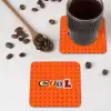Cool - Stippen - Oranje onderzetter kurk middel -sfeer2