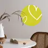 Groen - Hartjes - Wit Wandcirkel behangsticker klein -sfeer3