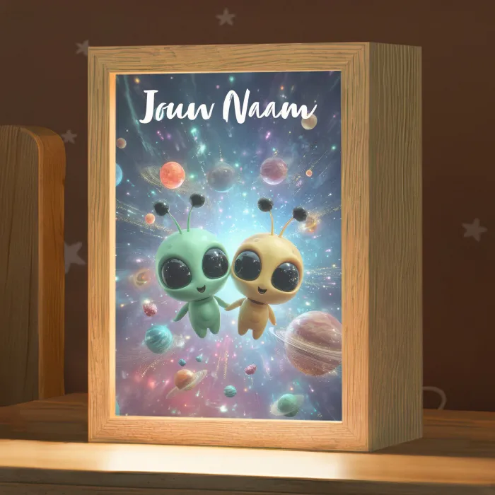 Aliens - Ruimte - Planeten Light Box met kabel (Kinderlampje) klein -zzz_3d_website