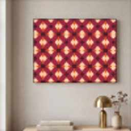 Retro - Patroon - Kleurrijk Textielframe zwart klein 947 -sfeer2