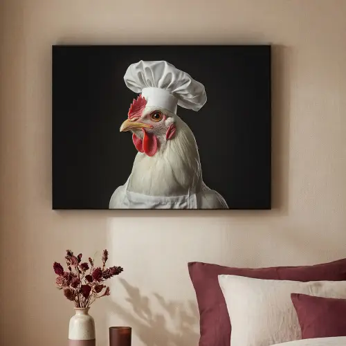 Kok - Rood - Kip Textielframe - compleet frame klein -sfeer1
