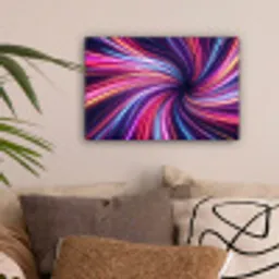 Abstract - Swirl - Futuristic - Neon canvas 2cm klein -sfeer1